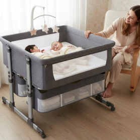 Berceau de Chevet Cododo pour bébés Jumeaux, Réglable et Sécurisé