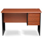 Table De Bureau Avec 3 Tiroirs, 140 × 75 Cm, Marron/noir, Design Contemporain
