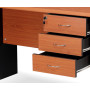 Table De Bureau Avec 3 Tiroirs, 140 × 75 Cm, Marron/noir, Design Contemporain