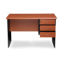 Table De Bureau Avec 3 Tiroirs, 140 × 75 Cm, Marron/noir, Design Contemporain