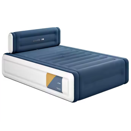 Matelas Pneumatique auto Gonflable En Pvc Floqué Avec Pompe À Air Intégrée 203×157×47 cm