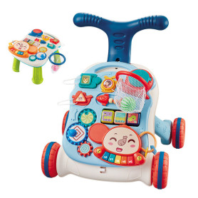 Trotteur de marche-bébé musical multifonctionnel, poussette d’apprentissage pour bébés et tout-petits
