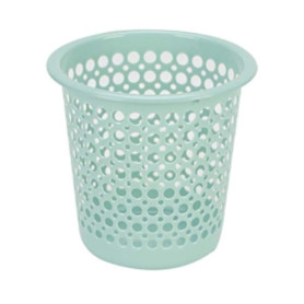 Poubelle, Corbeille à Papier en Plastique Menthe 13 Litres, Perforée pour Bureau, Cuisine et Salle de Bain