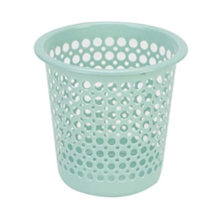 Poubelle, Corbeille à Papier en Plastique Menthe 13 Litres, Perforée pour Bureau, Cuisine et Salle de Bain