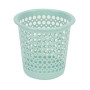 Poubelle, Corbeille à Papier en Plastique Menthe 13 Litres, Perforée pour Bureau, Cuisine et Salle de Bain