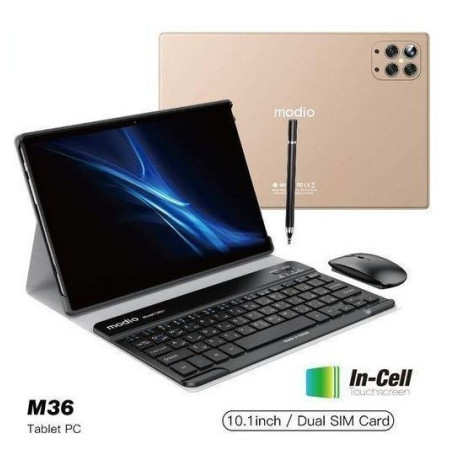 Tablette Modio M36 10,1", Android 15, 12 Go RAM, 512 Go, WiFi 5G avec Clavier, Souris et Accessoires