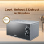 Micro-ondes SPJ MWSLU-20L003 – 20 Litres, 700 W, Décongélation, Commandes Mécaniques