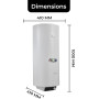 Chauffe-Eau Électrique SPJ WHVX-WT80L03 – 80 Litres, Thermostat Réglable, Réservoir Vertical
