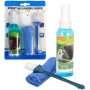 Kit de Nettoyage Écran 3 en 1, Spray Nettoyant, Chiffon Microfibre et Brosse pour PC, TV, Smartphone et Tablette