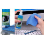 Kit de Nettoyage Écran 3 en 1, Spray Nettoyant, Chiffon Microfibre et Brosse pour PC, TV, Smartphone et Tablette