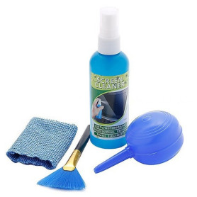 Kit de Nettoyage Écran 4 en 1, LCD SUPER ELECTRONIC – Spray, Brosse et Chiffon pour Ordinateur, Laptop et Smartphone
