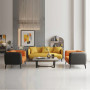 Ensemble de Canapé Sectionnel de Luxe en Cuir, Ensemble 1+1+3 Moderne pour Salon et Bureau