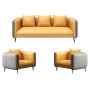 Ensemble de Canapé Sectionnel de Luxe en Cuir, Ensemble 1+1+3 Moderne pour Salon et Bureau
