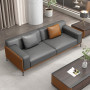 Ensemble Canapé de Bureau Sectionnel en Cuir Synthétique, Sofa Modulaire Moderne en Cuir PU