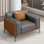 Ensemble Canapé de Bureau Sectionnel en Cuir Synthétique, Sofa Modulaire Moderne en Cuir PU