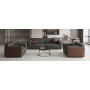 Ensemble Canapé de Bureau Sectionnel en Cuir Synthétique, Sofa Modulaire Moderne en Cuir PU