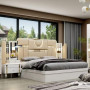 Ensemble de Chambre à Coucher Moderne de Luxe BS-213-2102 – Lit King/Queen avec Rangement Extensible et 5+ Tiroirs