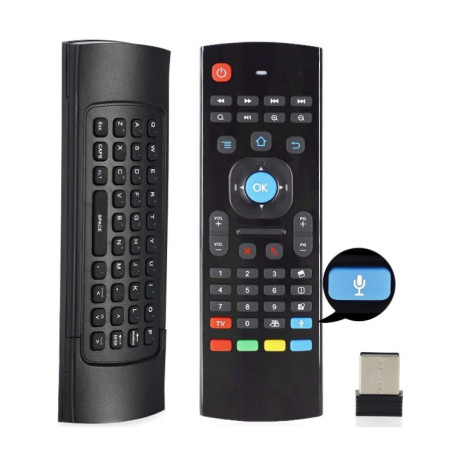 Télécommande Vocale Intelligente MX3 Air Mouse Sans Fil 2.4G avec Récepteur USB pour Android, Windows, Linux et TV Box