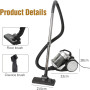 Aspirateur Traîneau Winning Star ST-5052, 1200 W, 2 L, 16000 Pa, Sans Sac avec Bac à Poussière