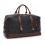 Sac de Voyage AutumnDeer en Toile et Cuir, Grande Capacité, Marron