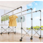 Sèche-linges, Porte-Vêtements Réglable à Trois Barres, Étendoir de Séchage Mobile Extensible