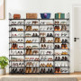 Étagère à Chaussures 10 Niveaux, Organisateur Extensible pour 80 Paires de Chaussures