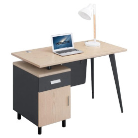 Bureau de Travail Modulaire Rotatif Genova 120 cm, Bureau Moderne avec Caisson de Rangement
