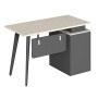 Bureau de Travail Modulaire Rotatif Genova 120 cm, Bureau Moderne avec Caisson de Rangement