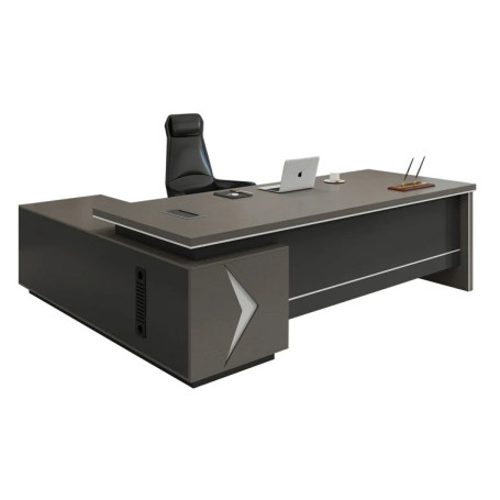 Bureau de Direction en Forme de L, Bureau Exécutif Moderne de Luxe,160 cm