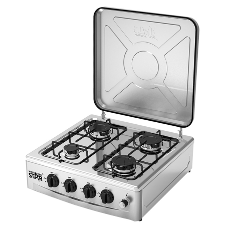 Cuisinière à Gaz Portable WINNING STAR ST-9658, Plaque de Cuisson 4 Brûleurs en Acier Inoxydable