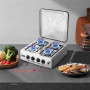 Cuisinière à Gaz Portable WINNING STAR ST-9658, Plaque de Cuisson 4 Brûleurs en Acier Inoxydable