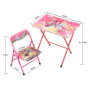 Ensemble Table et Chaise d'Étude pour Enfant, Bureau Réglable avec Motifs Dessins Animés