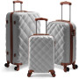 Ensemble de Valises de Luxe 3 Pièces, ABS Rigide avec Serrure TSA, Roulettes Pivotantes – Beige Élégant