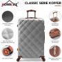 Ensemble de Valises de Luxe 3 Pièces, ABS Rigide avec Serrure TSA, Roulettes Pivotantes – Beige Élégant