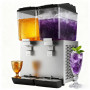 Distributeur de Jus Commercial Double Bac, 32 litres, Réfrigéré en Acier Inoxydable