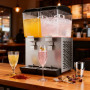 Distributeur de Jus Commercial Double Bac, 32 litres, Réfrigéré en Acier Inoxydable