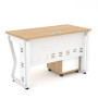 Bureau de travail moderne GVVP280,120 cm, Blanc, Mélamine & Pieds Métal Noir