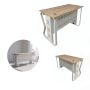 Bureau de travail moderne GVVP280,120 cm, Blanc, Mélamine & Pieds Métal Noir