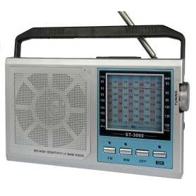 Radio Portable MEGA SONIKA SA-3060AC – FM / MW / SW – 12 Bandes – Double Alimentation