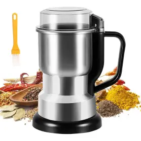 Moulin à Café et Céréales Multifonction 500g, 300W, Moulin Électrique en Acier Inoxydable