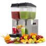 Distributeur de Jus Commercial Double Bac, 32 litres, Réfrigéré en Acier Inoxydable