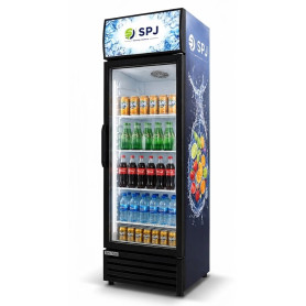 Réfrigérateur Vitrine SPJ 300 Litres, Vitrine Réfrigérée Verticale à Porte Simple – Noir