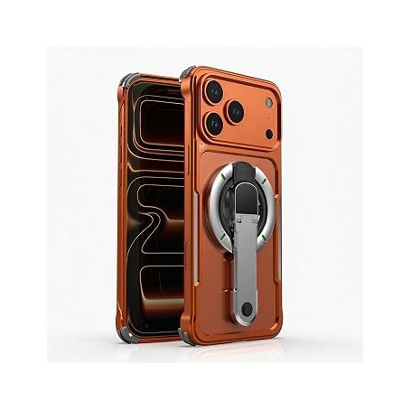 Coque de Protection pour iPhone 17 Pro Max, Alliage d'Aluminium, Support Anneau, Charge Sans Fil