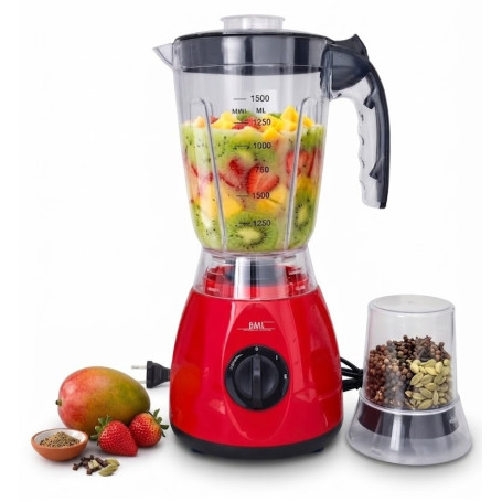 Mixeur-Broyeur BML 777, Blender & Grinder, 2-en-1, 350W – Rouge