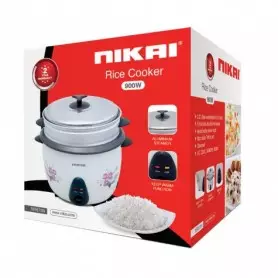 Cuiseur à riz Nikai, métal, 2.2 litres, 900W, blanc / argent - NR673N