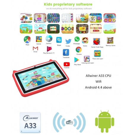 Chaud de 7 pouces de l'éducation, Quad Core 1+8Go WiFi Android