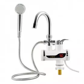 Chauffe-eau électrique instantané de douche, robinet de cuisine, Capacité 25 L, 3000W, blanc