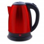 Bouilloire électrique Inox Baraca 1.8 litres, Rouge, couvercle articulé à ouverture large - AB01