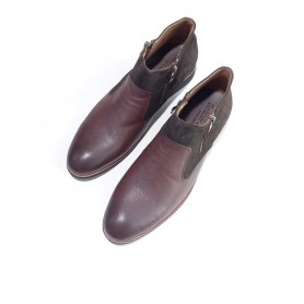 Bottines homme, chaussures de ville (BO-001), cuir, marron semelle en caoutchouc résistant, pointure 40 à 45