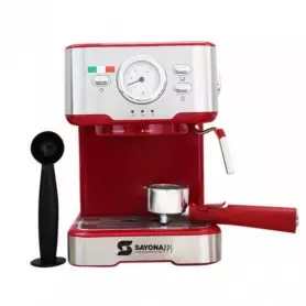 Machine à café expresso Sayona, SEM-4316, italienne, 1100W, 20 bars, 1,5 L, Rouge